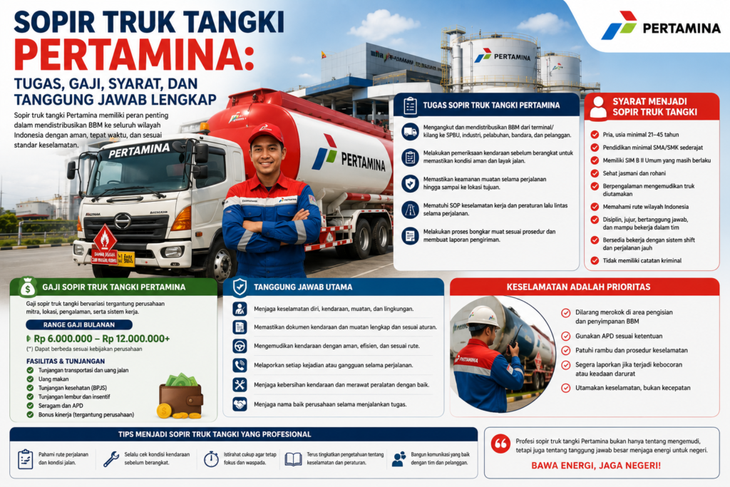 Sopir Truk Tangki Pertamina: Tugas, Gaji, Syarat, dan Tanggung Jawab Lengkap