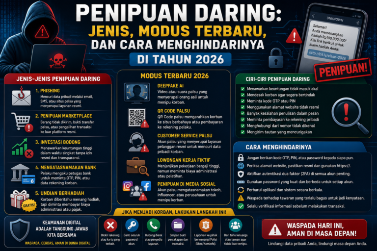 Penipuan Daring: Jenis, Modus Terbaru, dan Cara Menghindarinya di Tahun 2026