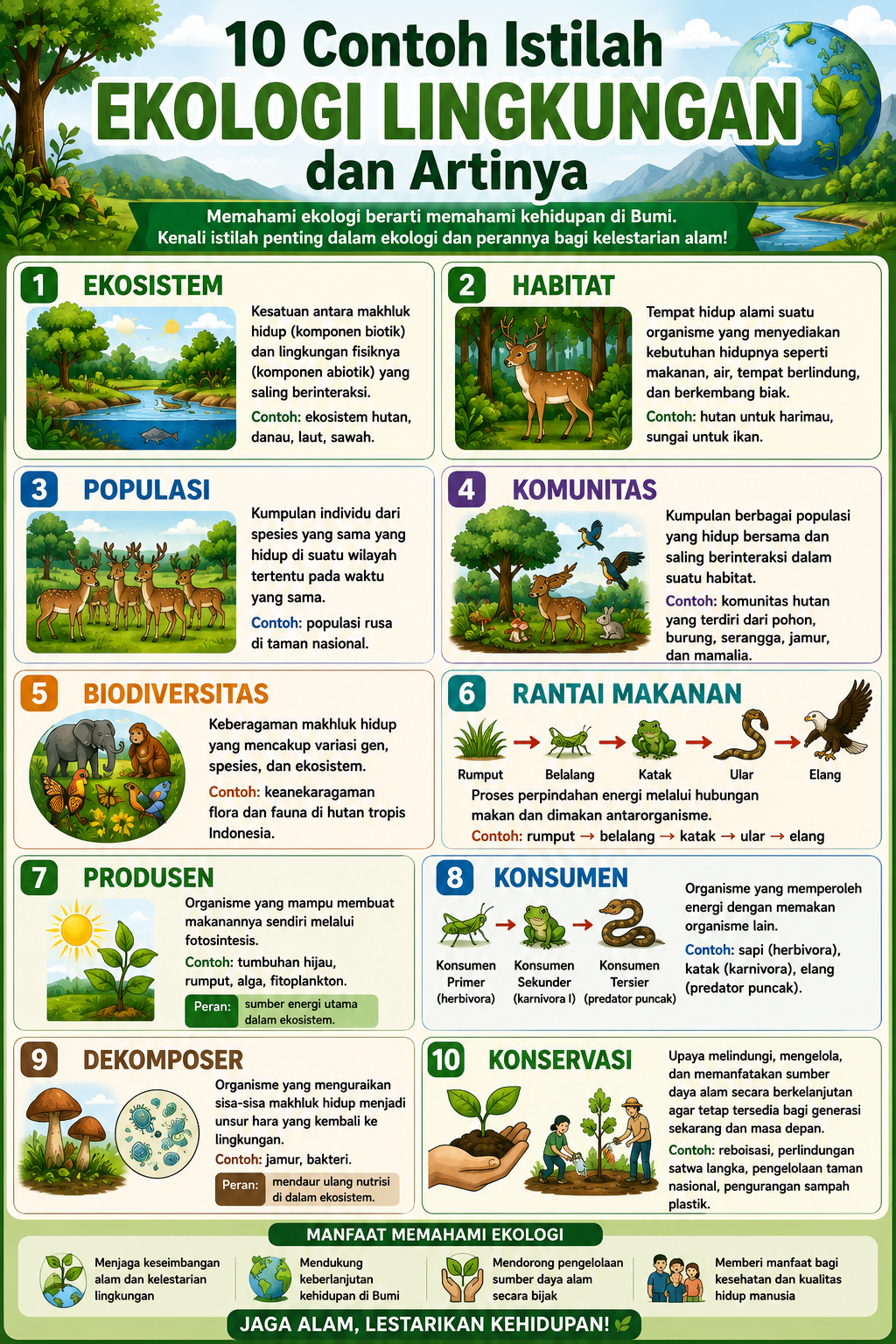 10 Contoh Istilah Ekologi Lingkungan dan Artinya