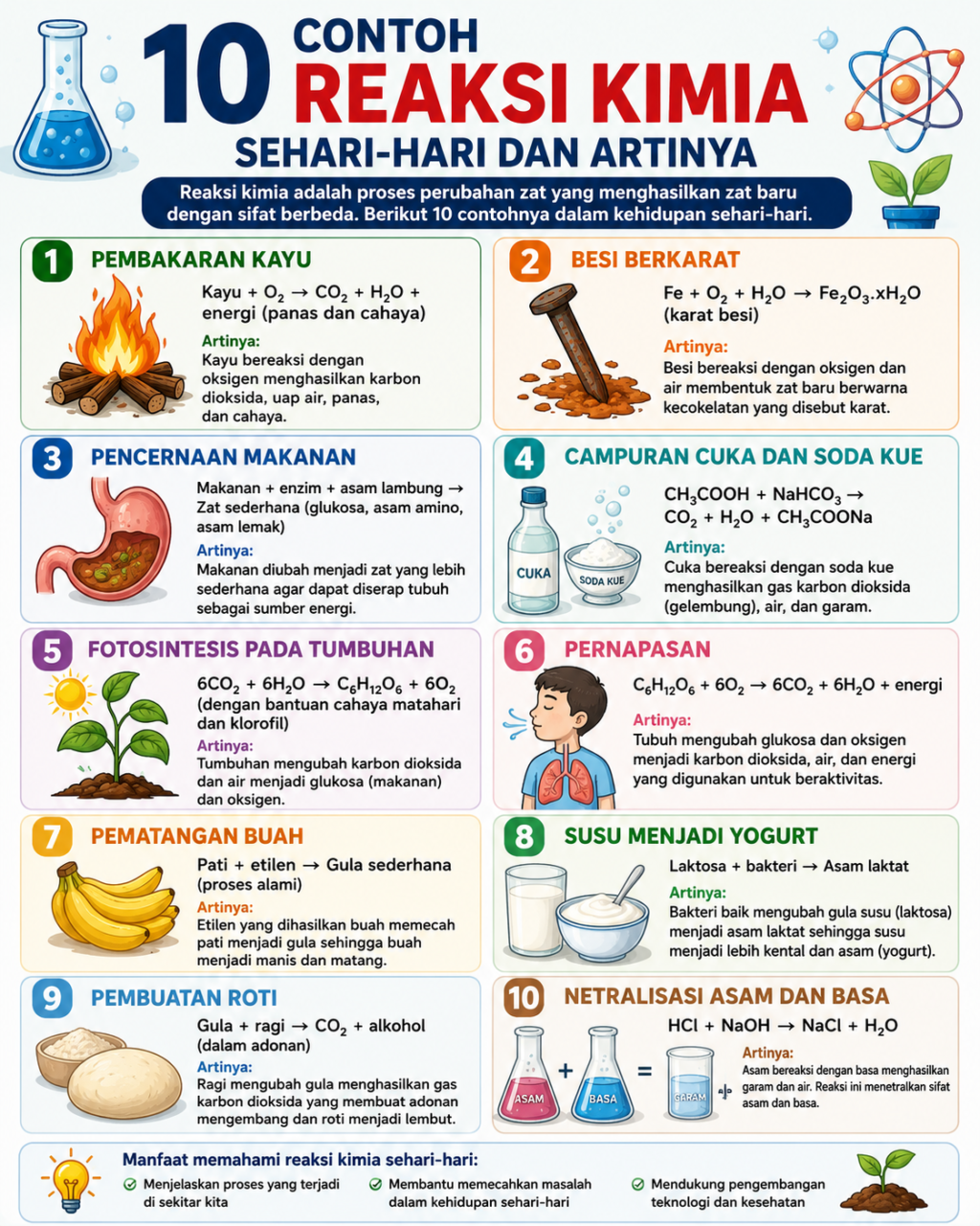 10 Contoh Reaksi Kimia Sehari-hari dan Artinya
