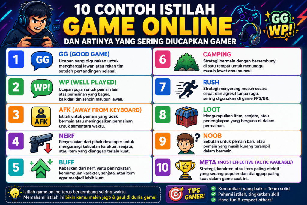 10 Contoh Istilah Game Online dan Artinya yang Sering Diucapkan Gamer