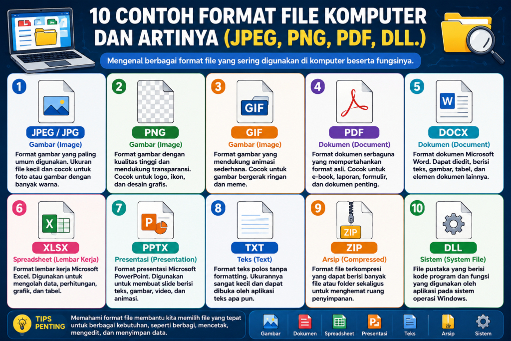 10 Contoh Format File Komputer dan Artinya (JPEG, PNG, PDF, dll.)