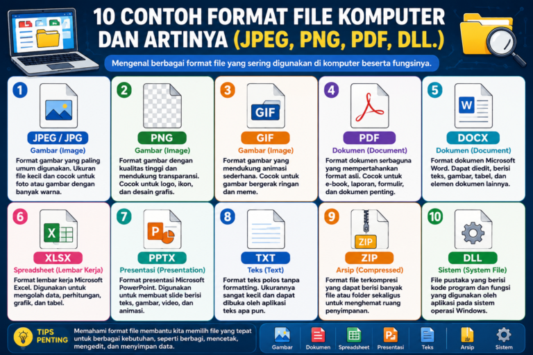 10 Contoh Format File Komputer dan Artinya (JPEG, PNG, PDF, dll.)