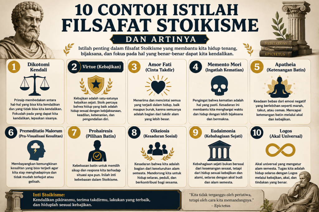 10 Contoh Istilah Filsafat Stoikisme dan Artinya