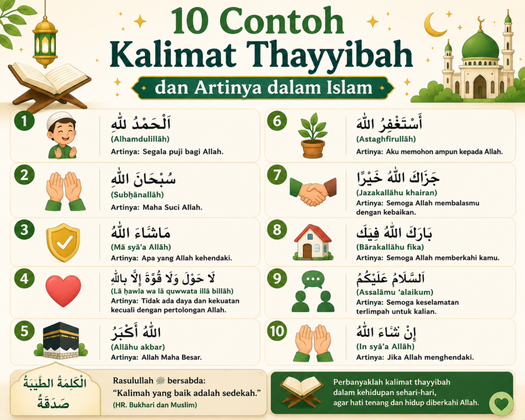 10 Contoh Kalimat Thayyibah dan Artinya dalam Islam