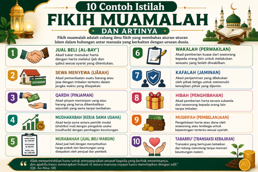 10 Contoh Istilah Fikih Muamalah dan Artinya