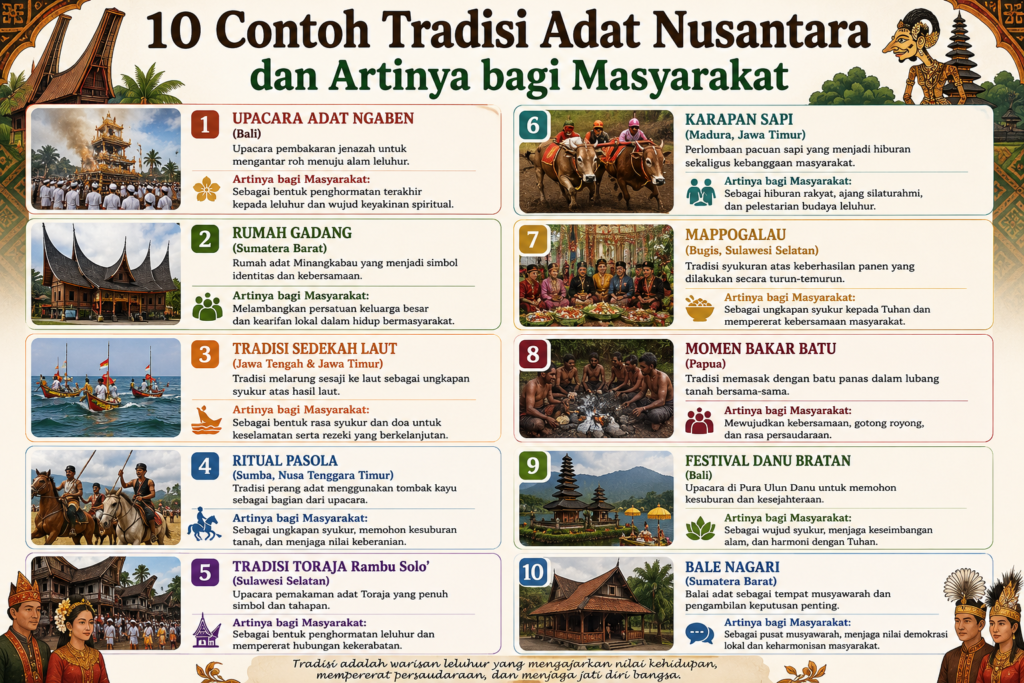 10 Contoh Tradisi Adat Nusantara dan Artinya bagi Masyarakat: Warisan Budaya yang Tetap Lestari