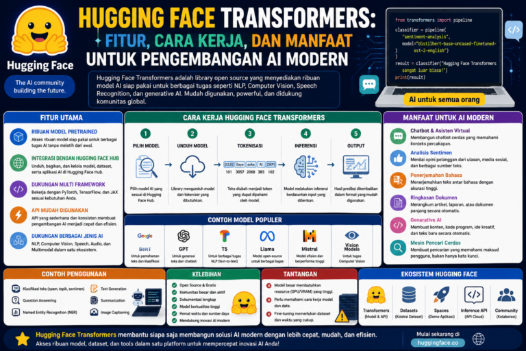 Hugging Face Transformers: Fitur, Cara Kerja, dan Manfaat untuk Pengembangan AI Modern