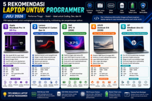 Rekomendasi Laptop untuk Programmer Juli 2026: 5 Pilihan Terbaik untuk Coding, AI, dan Pengembangan Software