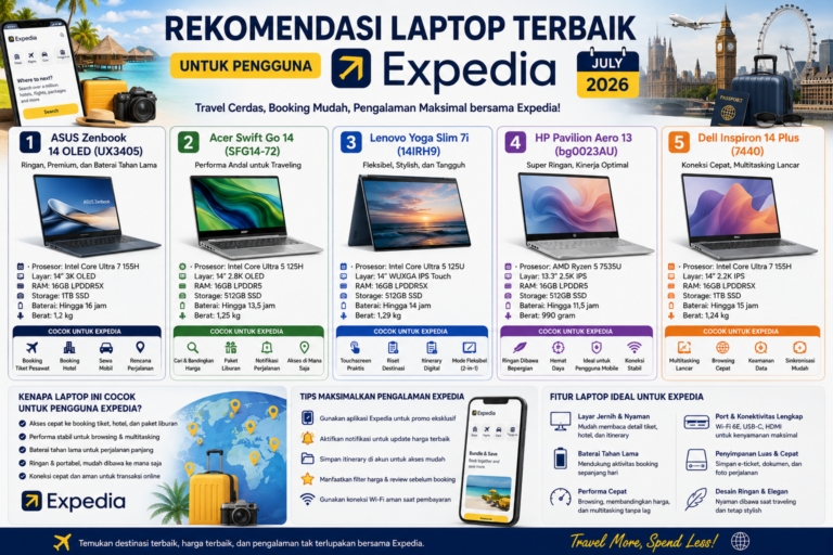 Rekomendasi Laptop Terbaik untuk Pengguna Expedia Edisi Juli 2026