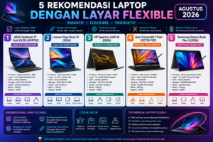 5 Rekomendasi Laptop dengan Layar Flexible Agustus 2026