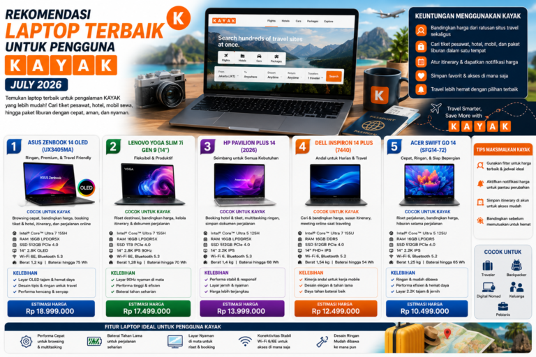 5 Rekomendasi Laptop Terbaik untuk Pengguna Kayak (Juli 2026)