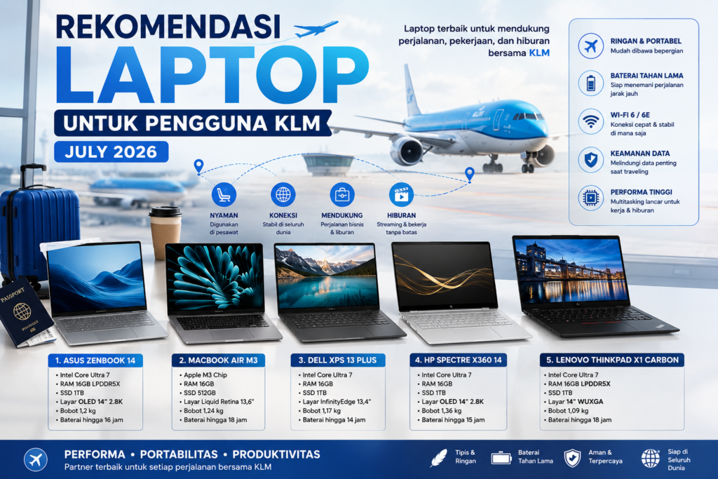 Rekomendasi Laptop Terbaik untuk Pengguna KLM (Juli 2026)