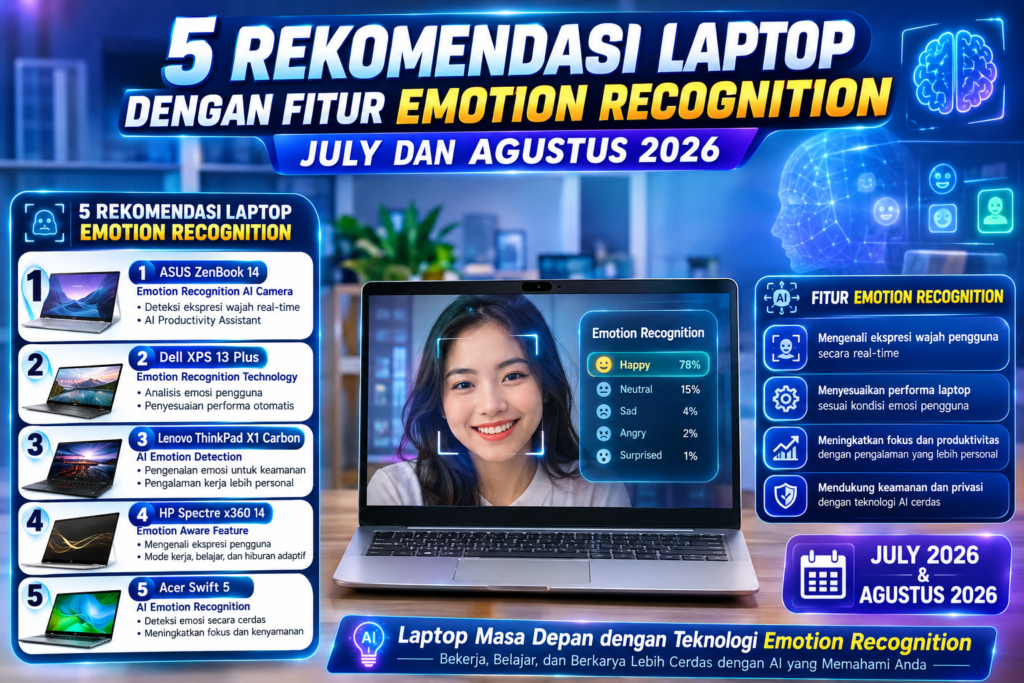 5 Rekomendasi Laptop dengan Fitur Emotion Recognition Terbaik (Juli & Agustus 2026)