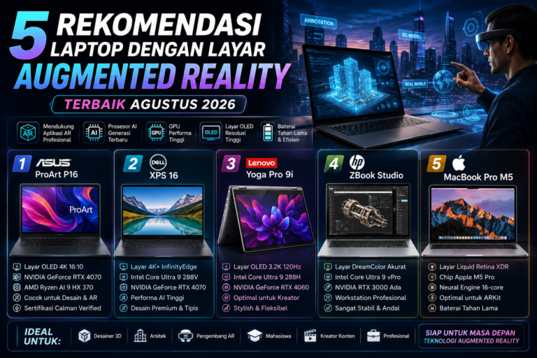 5 Rekomendasi Laptop dengan Layar Augmented Reality Terbaik Agustus 2026