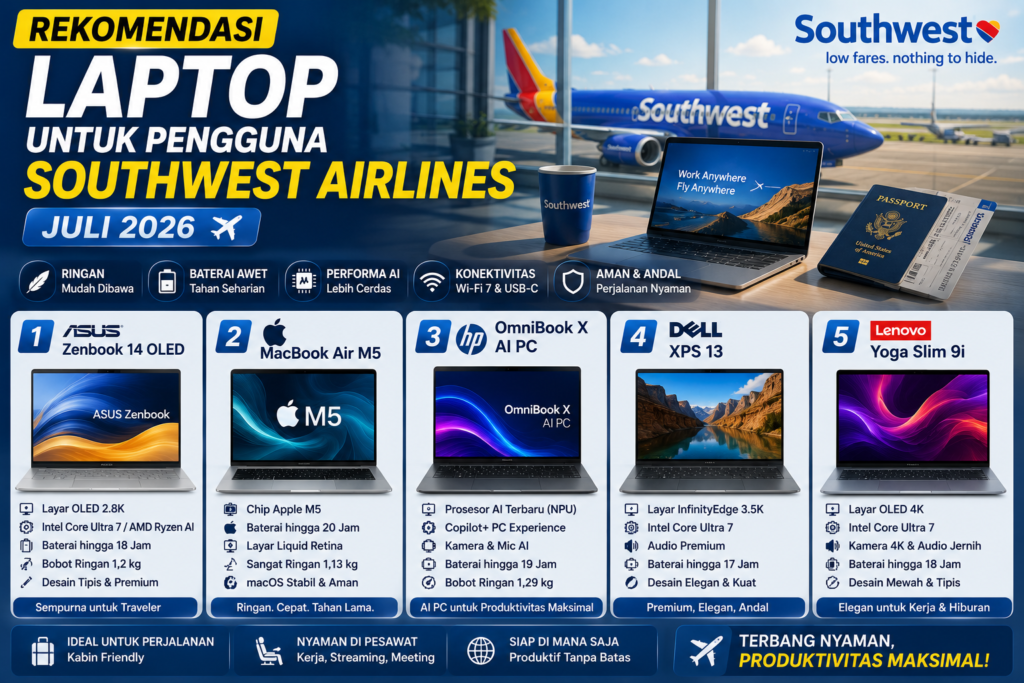 Rekomendasi Laptop untuk Pengguna Southwest Airlines Juli 2026