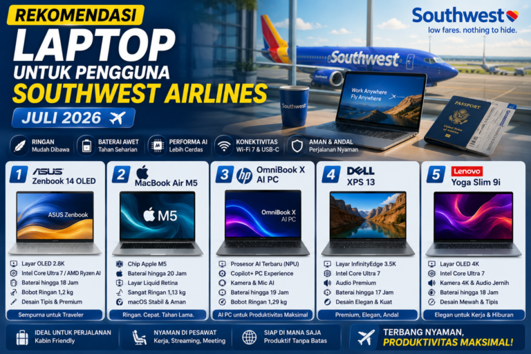 Rekomendasi Laptop untuk Pengguna Southwest Airlines Juli 2026