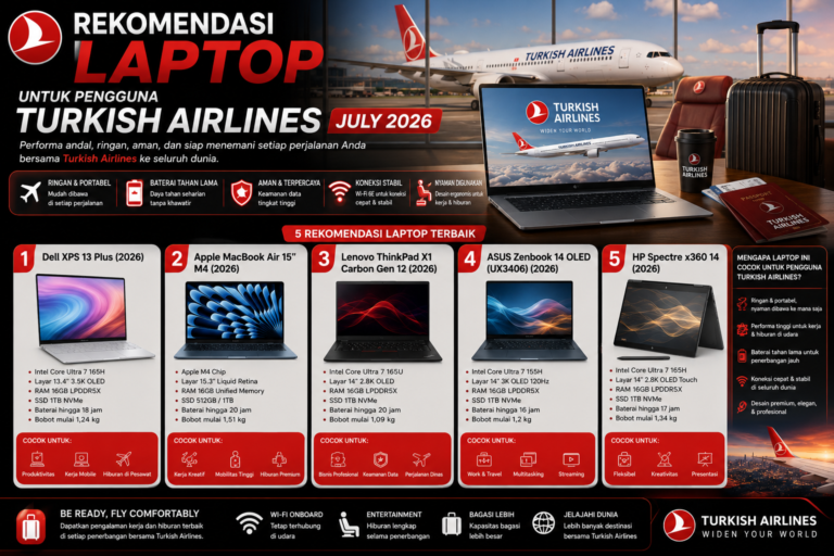 Rekomendasi Laptop Terbaik untuk Pengguna Turkish Airlines (Juli 2026)