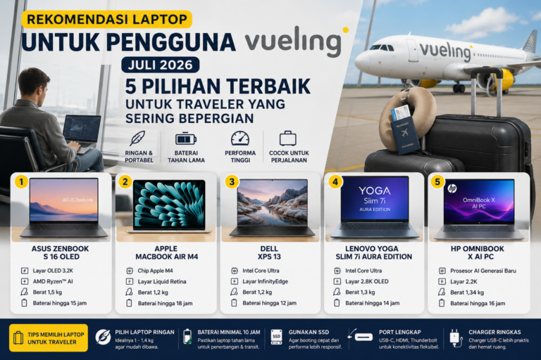 Rekomendasi Laptop untuk Pengguna Vueling Juli 2026: 5 Pilihan Terbaik untuk Traveler yang Sering Bepergian
