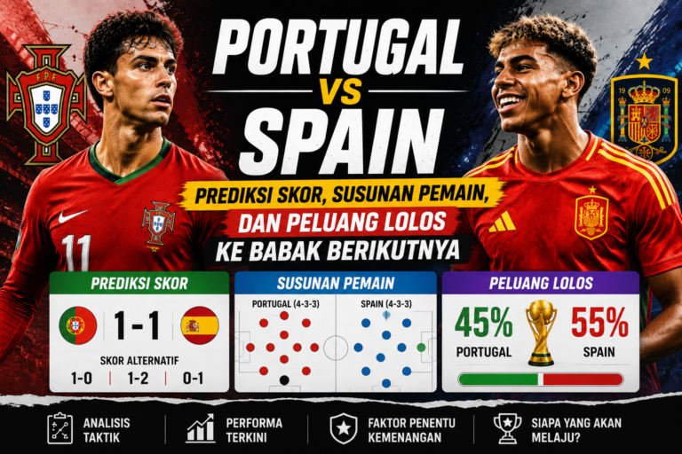 Portugal vs Spain: Prediksi Skor, Susunan Pemain, dan Peluang Lolos ke Babak Berikutnya