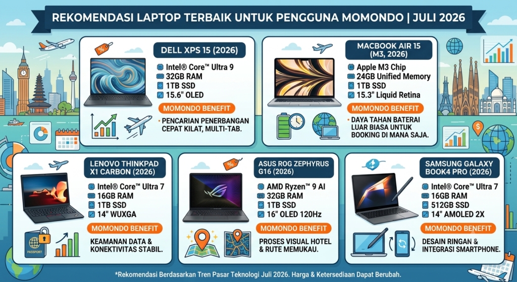 Rekomendasi Laptop Terbaik untuk Pengguna Momondo (Juli 2026)