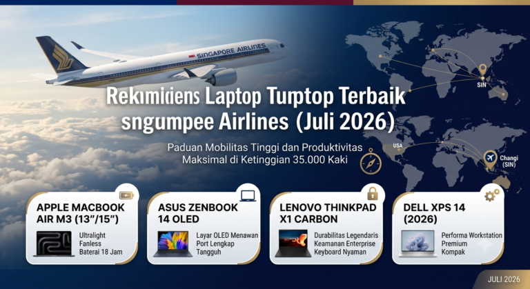Rekomendasi Laptop Terbaik untuk Penumpang Singapore Airlines (Juli 2026)