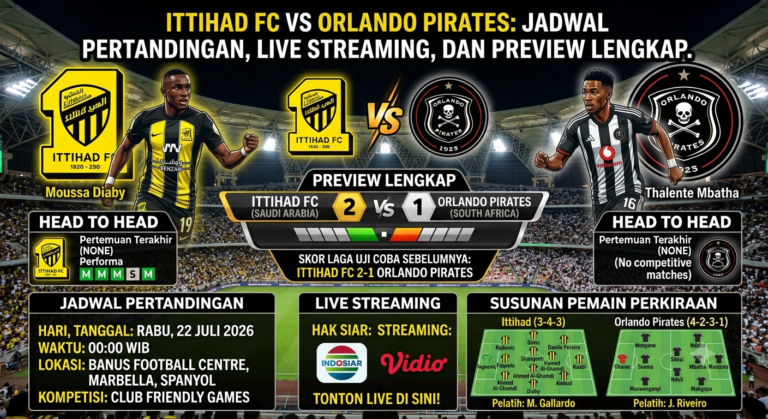 Ittihad FC vs Orlando Pirates: Jadwal Pertandingan, Live Streaming, dan Preview Lengkap