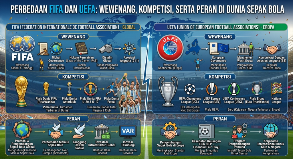 Perbedaan FIFA dan UEFA: Wewenang, Kompetisi, serta Peran di Dunia Sepak Bola