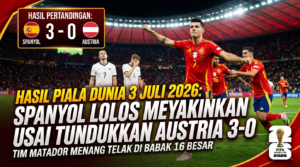 Hasil Piala Dunia 3 Juli 2026: Spanyol Lolos Meyakinkan Usai Tundukkan Austria 3-0