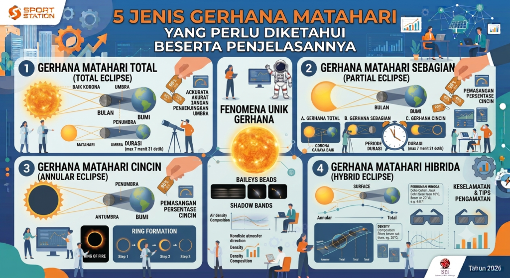 5 Jenis Gerhana Matahari yang Perlu Diketahui Beserta Penjelasannya
