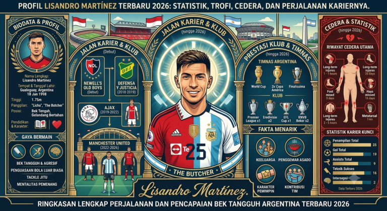 Profil Lisandro Martínez Terbaru 2026: Statistik, Trofi, Cedera, dan Perjalanan Kariernya