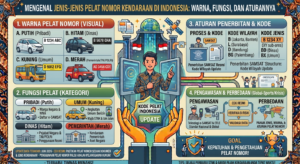 Mengenal Jenis-Jenis Pelat Nomor Kendaraan di Indonesia: Warna, Fungsi, dan Aturannya