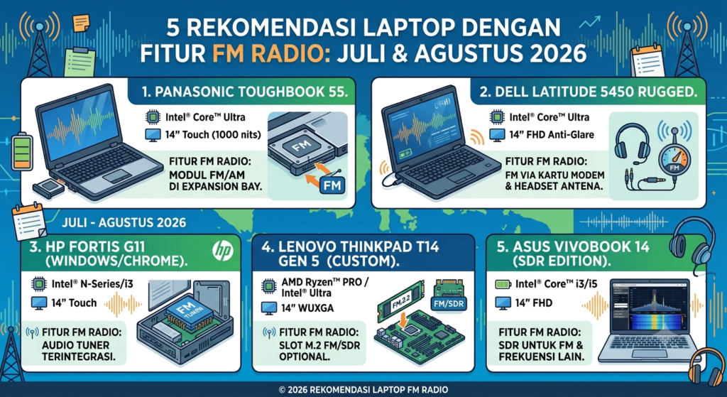 5 Rekomendasi Laptop dengan Fitur FM Radio (Juli & Agustus 2026)