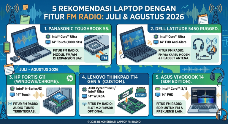 5 Rekomendasi Laptop dengan Fitur FM Radio (Juli & Agustus 2026)