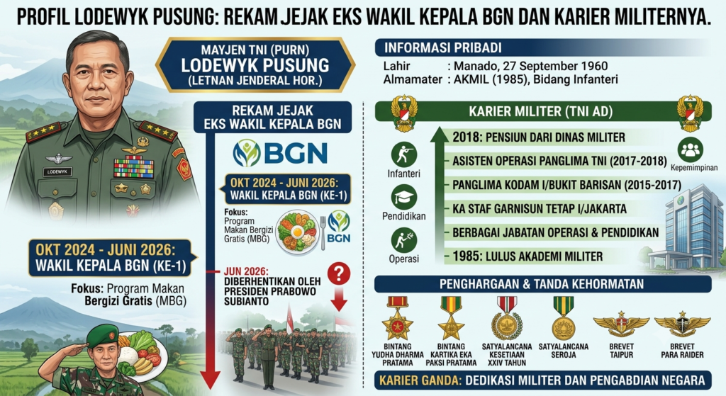 Profil Lodewyk Pusung: Rekam Jejak Eks Wakil Kepala BGN dan Karier Militernya