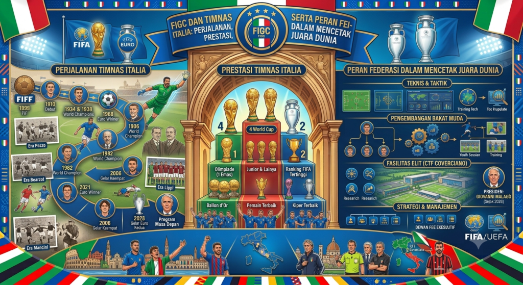FIGC dan Timnas Italia: Perjalanan, Prestasi, serta Peran Federasi dalam Mencetak Juara Dunia