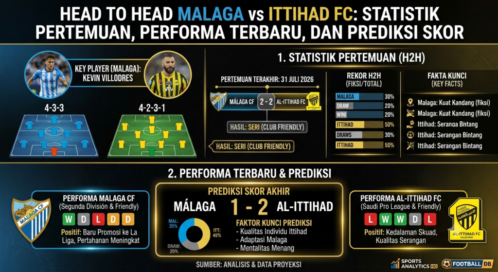 Head to Head Malaga vs Ittihad FC: Statistik Pertemuan, Performa Terbaru, dan Prediksi Skor