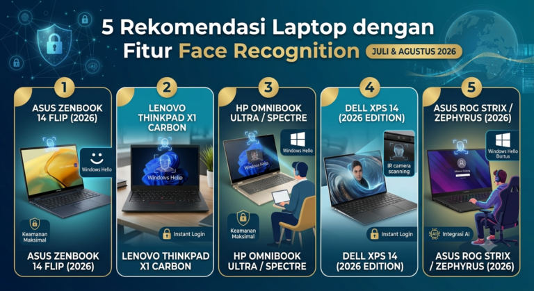 5 Rekomendasi Laptop dengan Fitur Face Recognition Terbaik (Juli & Agustus 2026)