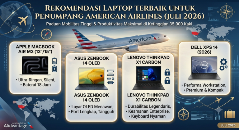Rekomendasi Laptop Terbaik untuk Penumpang American Airlines (Juli 2026)