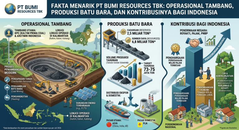 Fakta Menarik PT Bumi Resources Tbk: Operasional Tambang, Produksi Batu Bara, dan Kontribusinya bagi Indonesia