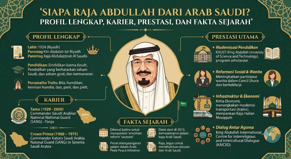 Siapa Raja Abdullah dari Arab Saudi? Profil Lengkap, Karier, Prestasi, dan Fakta Sejarah