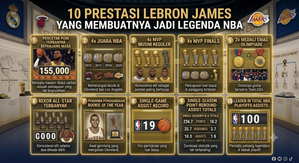 10 Prestasi LeBron James yang Membuatnya Jadi Legenda NBA