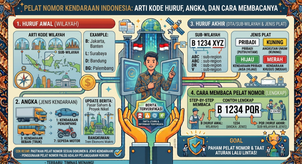 Pelat Nomor Kendaraan Indonesia: Arti Kode Huruf, Angka, dan Cara Membacanya