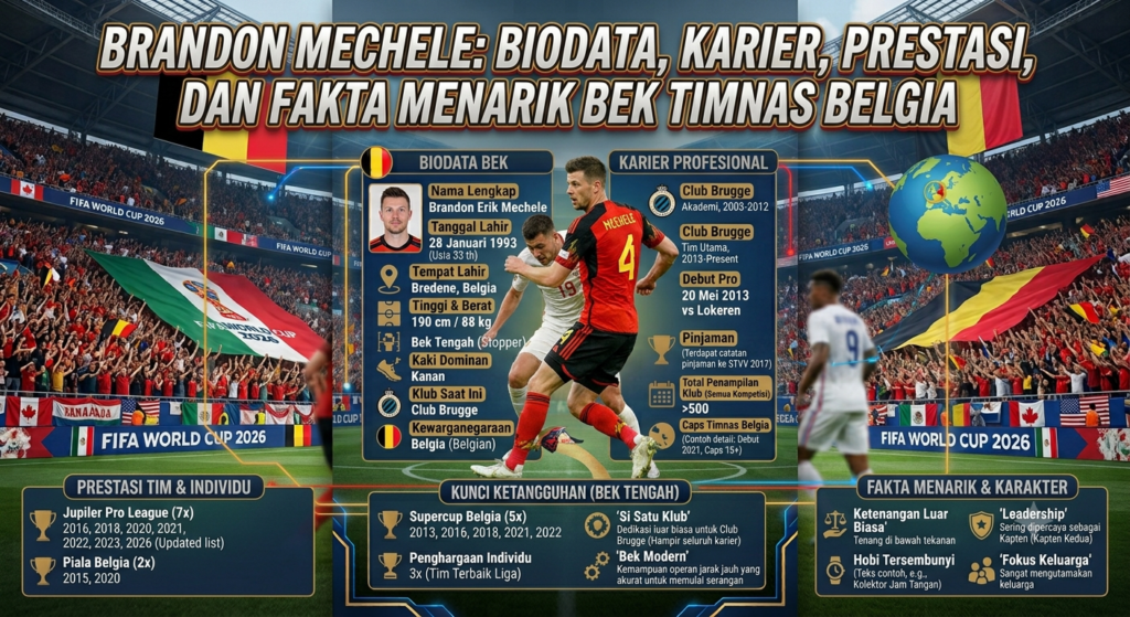Brandon Mechele: Biodata, Karier, Prestasi, dan Fakta Menarik Bek Timnas Belgia