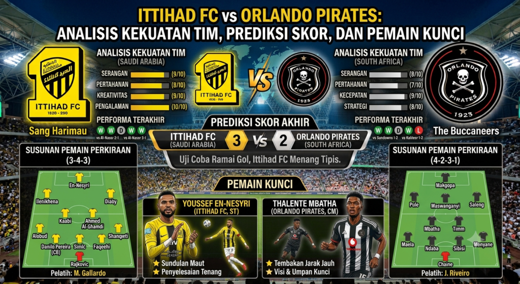 Ittihad FC vs Orlando Pirates: Analisis Kekuatan Tim, Prediksi Skor, dan Pemain Kunci