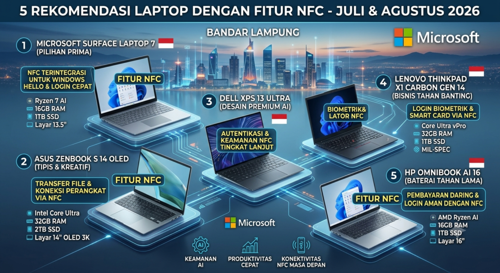 5 Rekomendasi Laptop dengan Fitur NFC (Juli & Agustus 2026)