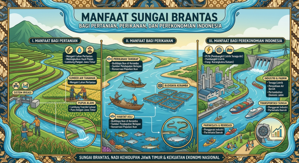 Manfaat Sungai Brantas bagi Pertanian, Perikanan, dan Perekonomian Indonesia