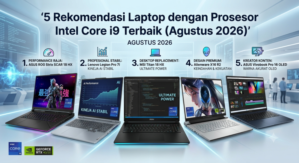 5 Rekomendasi Laptop dengan Prosesor Intel Core i9 Terbaik (Agustus 2026)