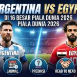 Argentina vs Egypt di 16 Besar Piala Dunia 2026: Jadwal, Prediksi, dan Head to Head