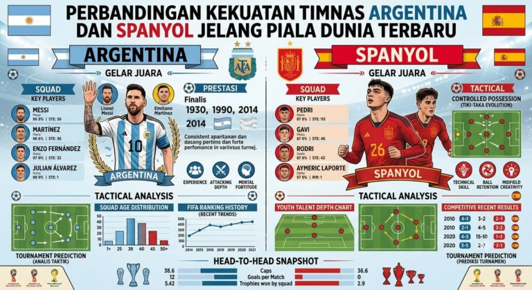 Perbandingan Kekuatan Timnas Argentina dan Spanyol Jelang Piala Dunia Terbaru